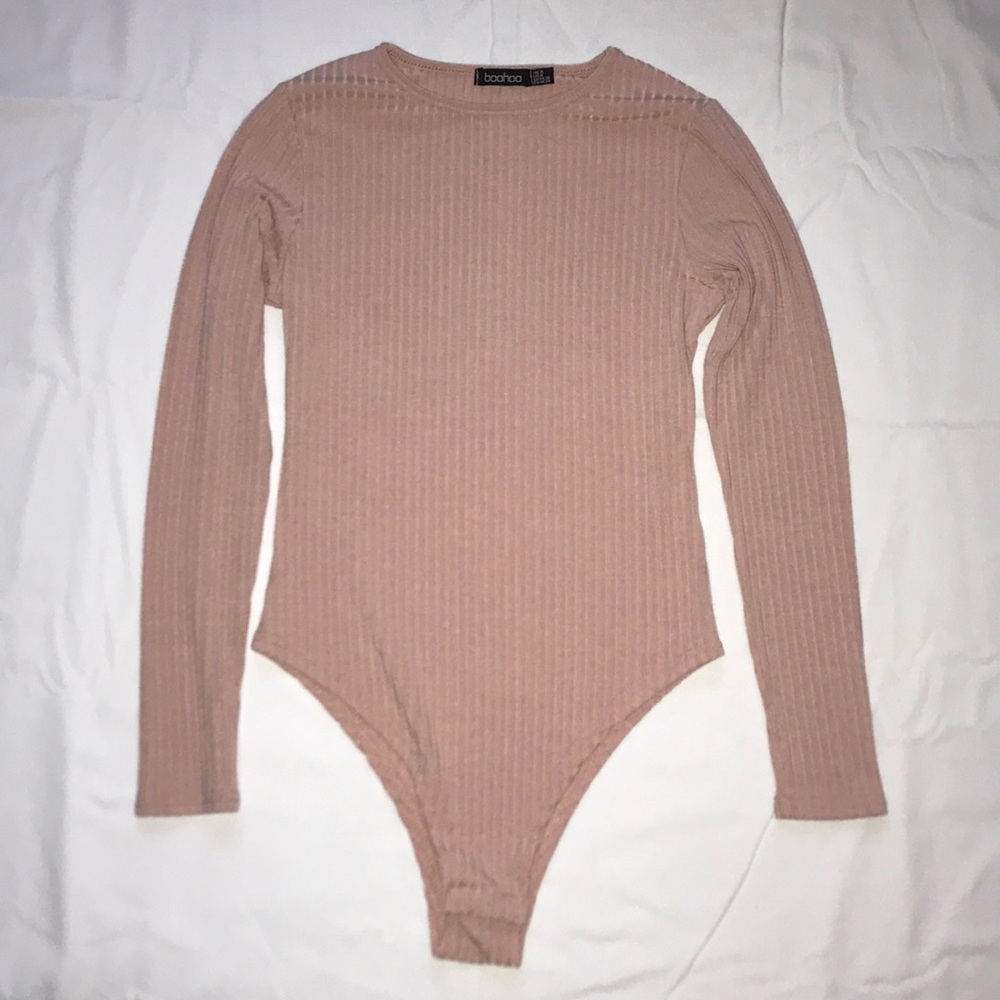 boohoo Tall Crewneck Ribbed Bodysuit